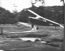 L-1 light plane flying out of White City